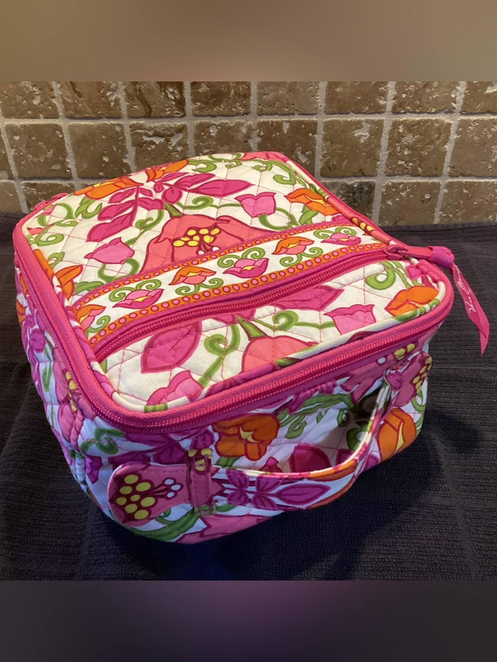 Vera Bradley Pink Lili Bell insulated lunch bag